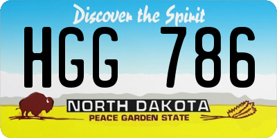 ND license plate HGG786