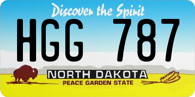 ND license plate HGG787