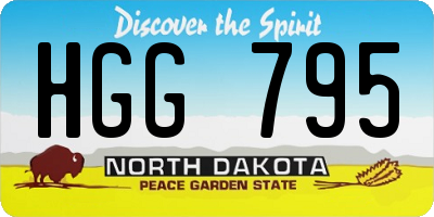 ND license plate HGG795