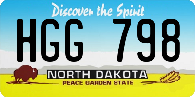 ND license plate HGG798