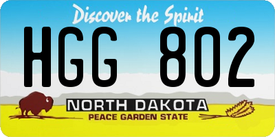 ND license plate HGG802