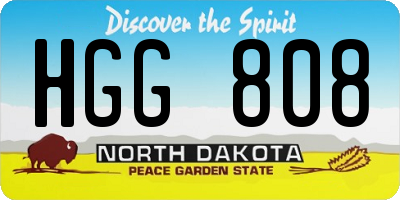 ND license plate HGG808