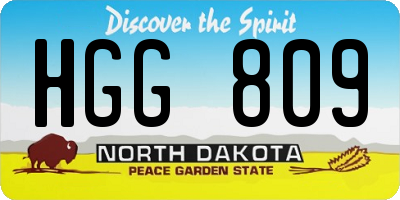 ND license plate HGG809
