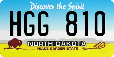 ND license plate HGG810