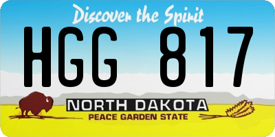 ND license plate HGG817