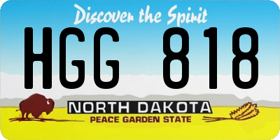ND license plate HGG818