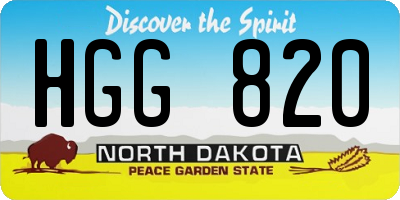 ND license plate HGG820