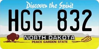 ND license plate HGG832