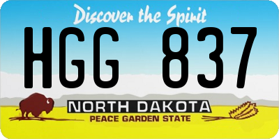 ND license plate HGG837