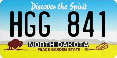 ND license plate HGG841