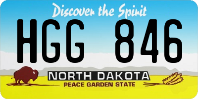 ND license plate HGG846