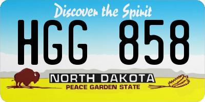 ND license plate HGG858
