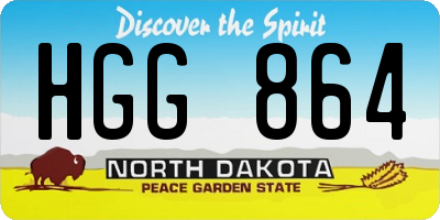 ND license plate HGG864