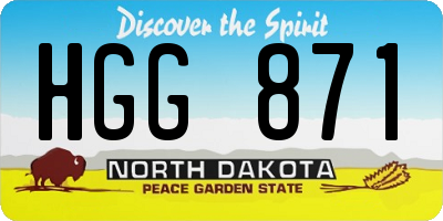 ND license plate HGG871