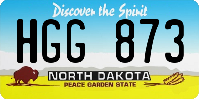 ND license plate HGG873
