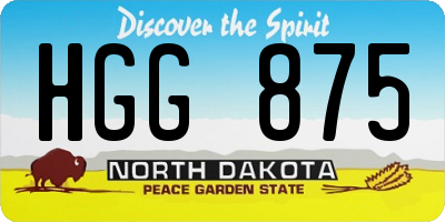 ND license plate HGG875