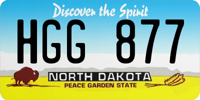 ND license plate HGG877