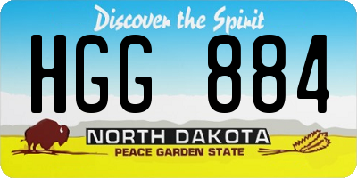 ND license plate HGG884