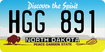 ND license plate HGG891