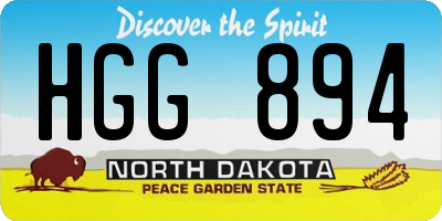 ND license plate HGG894
