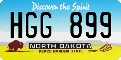 ND license plate HGG899