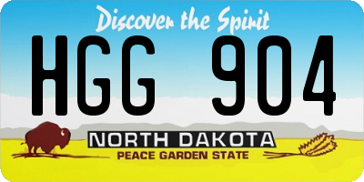 ND license plate HGG904