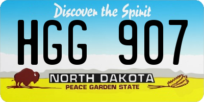 ND license plate HGG907
