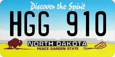 ND license plate HGG910