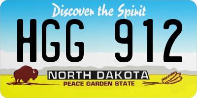 ND license plate HGG912