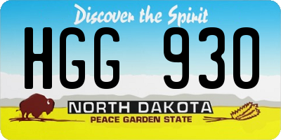 ND license plate HGG930