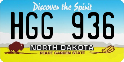 ND license plate HGG936