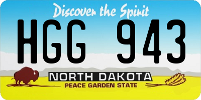 ND license plate HGG943