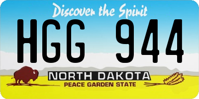 ND license plate HGG944