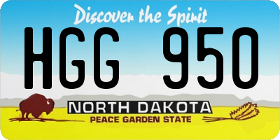 ND license plate HGG950