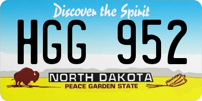 ND license plate HGG952