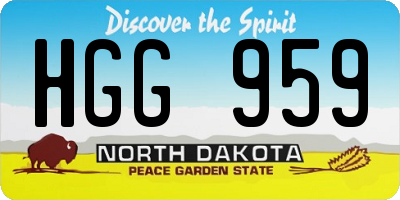 ND license plate HGG959