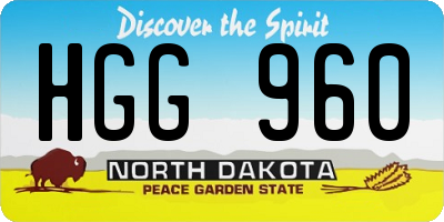 ND license plate HGG960