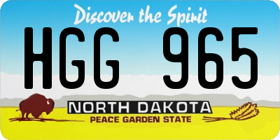 ND license plate HGG965