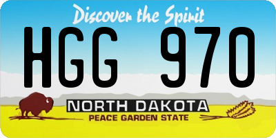 ND license plate HGG970