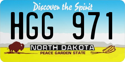 ND license plate HGG971
