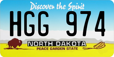 ND license plate HGG974