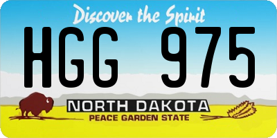 ND license plate HGG975