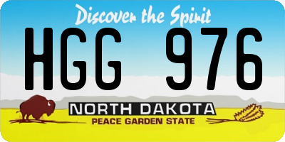 ND license plate HGG976