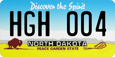 ND license plate HGH004