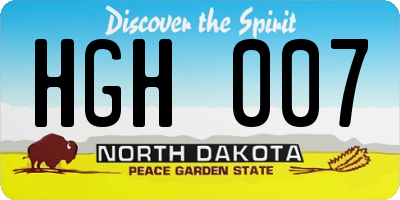 ND license plate HGH007