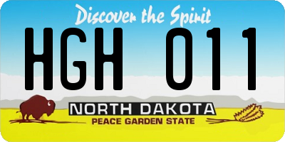 ND license plate HGH011
