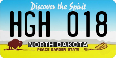 ND license plate HGH018