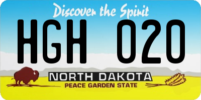 ND license plate HGH020