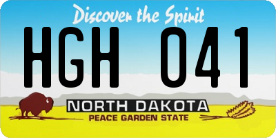 ND license plate HGH041