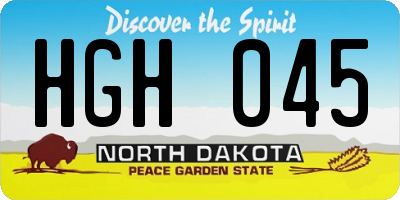 ND license plate HGH045